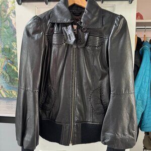 Mackage Black Lambskin Leather Jacket – Size Small